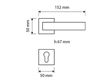 TURBO - Brass door handle with square lock by LINEA CALI' - view 3